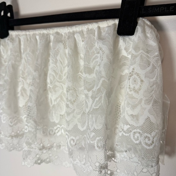 Fashion Forms Elegant White Lace Flouncey Bandeau Bras Size XL - Picture 3 of 5